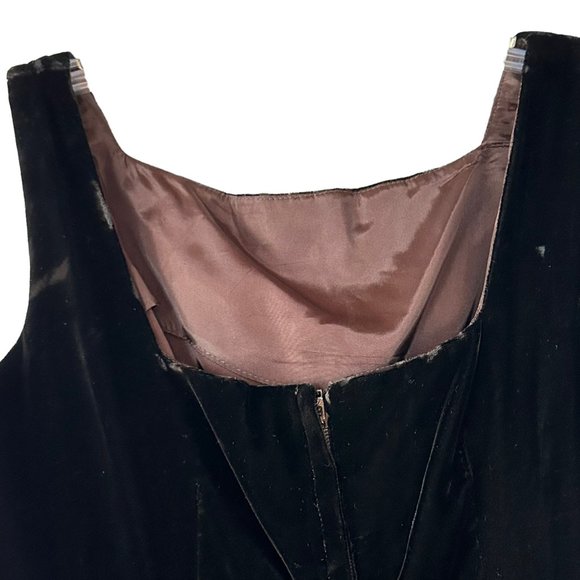 Vintage 60s Velvet Suit Dress Small Party ILGWU USA Black Jacket Audrey Hepburn - Picture 7 of 15